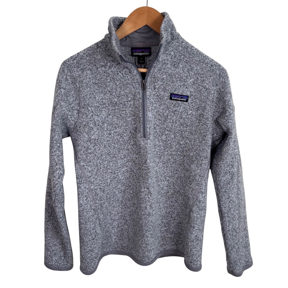 Patagonia Better Sweater Fleece 1/4 Zip Pullover Heather Gray Women Size M